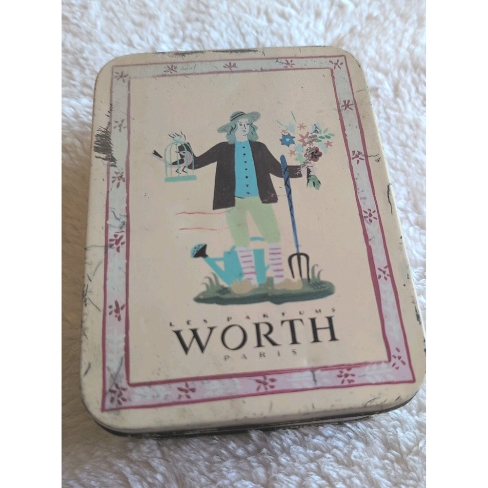 Vintage Worth Paris Les Perfumes Antique Tin  6.5  X 5 X 2‎